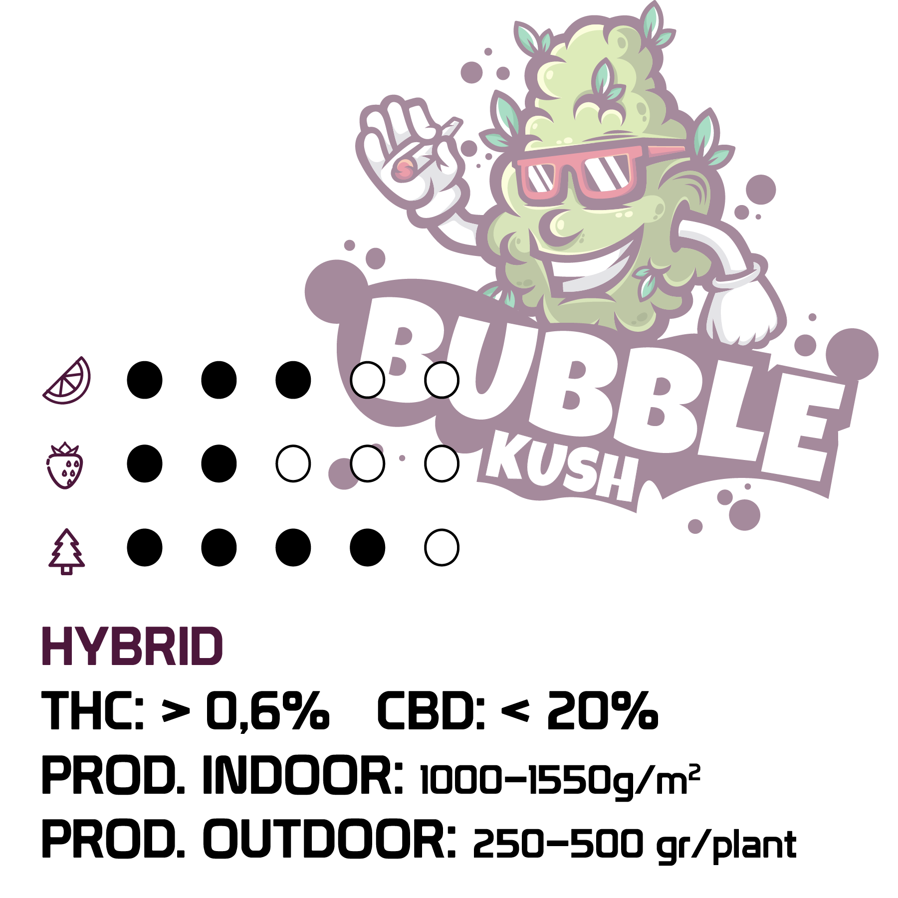 3 Semi da Collezione Bubble Kush CBD - mamamary